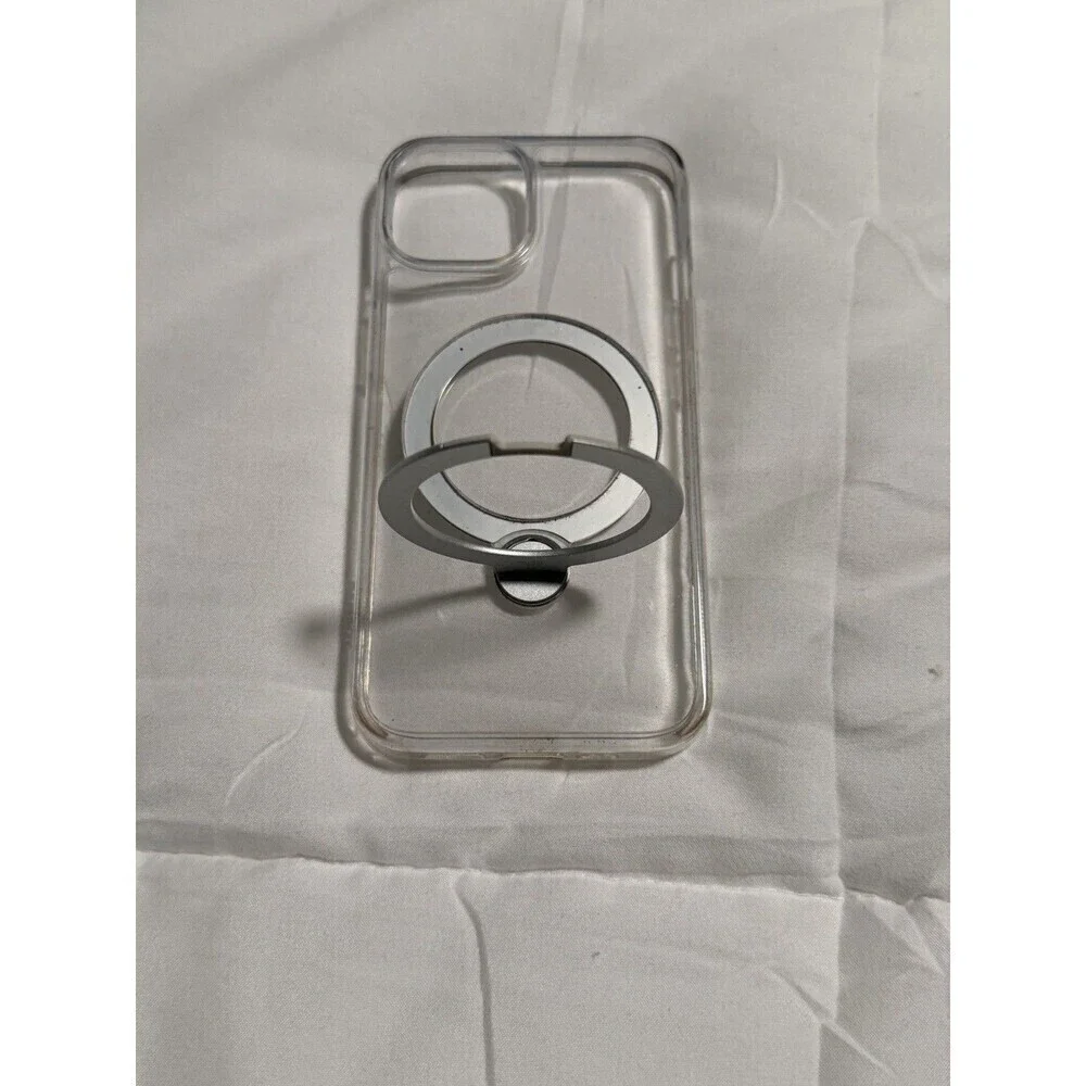 TORRAS OSTAND MAGNETIC CLEAR CASE WITH SILVER RING STAND IPHONE 13/14